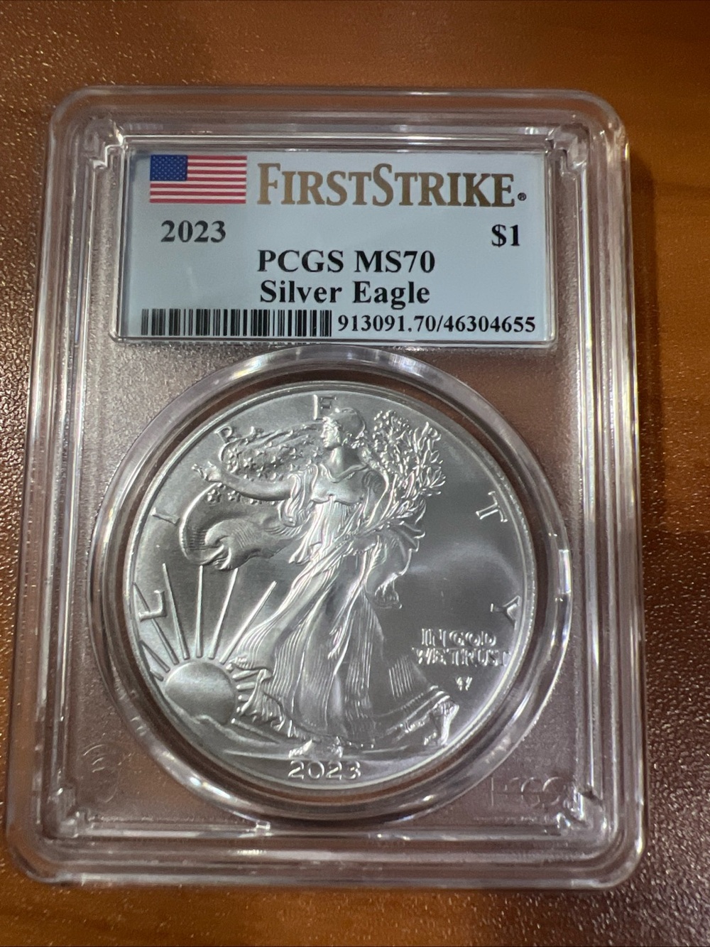 2023 First Strike PCGS American Eagle MS70 Silver Fine 1oz Eagle $1 Liberty